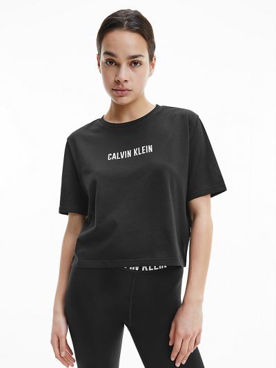 Calvin Klein Ruhák HU435429 | Calvin Klein Cropped Gym Női Póló Fekete